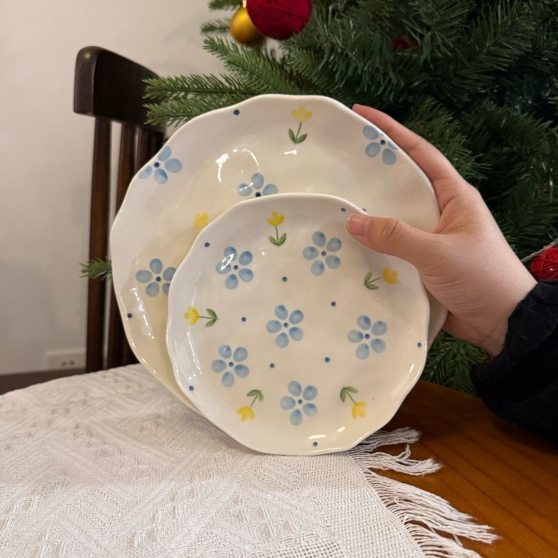 Blue Yellow Tulip Plate Dish