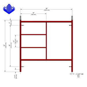 Échafaudage robuste de 1.5m Cadre de 0.95m avec surface antidérapante - Product Image 5