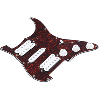 Plaque de protection de guitare pré-câblée 4 plis en écaille de tortue ST avec micros en céramique HSH et bouton