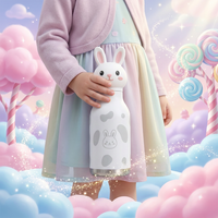 Bouteille d'eau pour enfants en acier inoxydable 304 plaqué cuivre avec logo personnalisé, 20 oz, paille animale, anti-fuite, sans BPA, cadeau scolaire, fourniture OEM