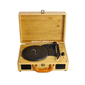 Gramophone portable en bambou avec haut-parleur stéréo intégré, <span class=keywords><strong>lecteur</strong></span> de disques vinyles <span class=keywords><strong>Bluetooth</strong></span>, tourne-disque, autres équipements audio domestiques - Product Image 3