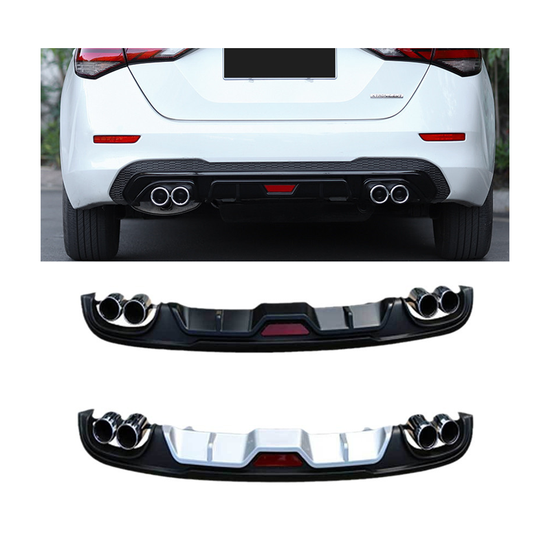 Car Rear Spoiler Accessory - Universal Fit ABS Black/silver