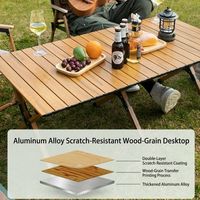 Table de camping pliable en aluminium, légère et portable, avec sac de transport pour barbecue en plein air, plage