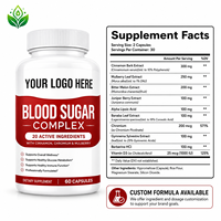 Capsules Équilibre Glycémique Sain Cannelle Chrome Feuille de Mûrier Soutien Métabolique du Glucose à Base de Plantes 20 Ingrédients Actifs OEM