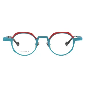 2021 Fasion 100% Pure Titanium glasses full frame Optical Frame eyeglasses blue light blocking reading and myopia glasses 7759