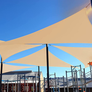Voile d'ombrage triangulaire beige 2,5x2,5x2,5m avec anneaux en D pour terrasse, <span class=keywords><strong>auvent</strong></span> et protection solaire, conforme aux normes commerciales - Product Image 5