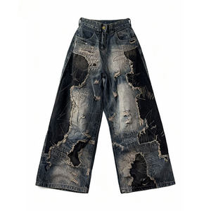 Jeans de Mezclilla Anchos para Mujer, Estilo Casual, Lavados y Desgastados - Product Image 5