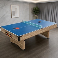 7ft 8ft 3-in-1 Klappbarer Billardtisch - Tragbarer Multifunktions-Spieltisch mit Esstisch- und Tischtennisplatte - Keine Montage erforderlich, sofort versandfertig