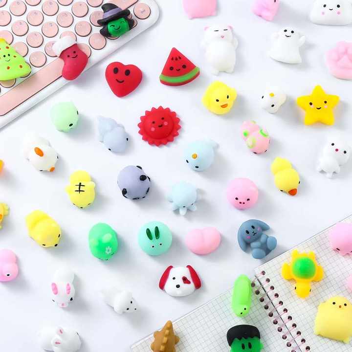 25pcs Glow In The Dark Mini Animal Mochi Squishy Fidget Toy Party Favors Asst - Foto 3