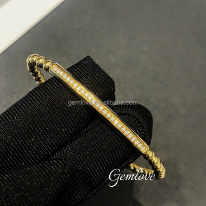 9K/18K Vàng 0.28ct Kim Cương Căng Vòng Đeo Tay Cho Phụ Nữ, 7.49G Đàn Hồi Bangle, Xe Máy Sang Trọng Chuỗi Trang Sức Cho Quà Tặng/Hàng Ngày Mặc - Product Image 1