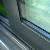 Ventana corredera antirrobo de doble vidrio, ventana corredera de aluminio con barras de seguridad para balcón