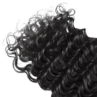 Extensions de cheveux en vrac Deep Wave, couleur noir naturel, 100% cheveux humains naturels bruts, donneur unique, texture ondulée