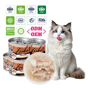 Suministro de fábrica, marca GIBO, alta proteína, comida enlatada para gatos, triturados <span class=keywords><strong>en</strong></span> salsa, golosinas para gatos, comida húmeda para perros, golosinas para carne, atún con cangrejo 170g - Product Image 1