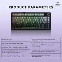 AULA F75 MAX Nuova Tastiera Meccanica da Gaming 75% Hot Swap 3 Modalità RGB Retroilluminata PBT Wireless 5.1 Programmabile per Desktop