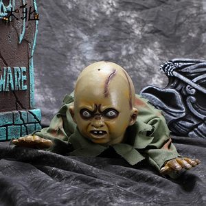DAMAI Halloween Decoration Animated Crawling Zombie with Sound Sensor Scary Ghost Baby Doll with Flashing Eyes for Outdoor Decor - Product Image 6