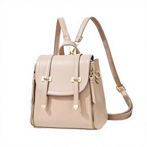 Customization Fashion PU Leather Waterproof <b>Backpack</b> Elegant Lady Purse Leisure Shoulder Bags Zipper Polyester 5-6L Capacity - Product Image 1