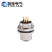 Conector de Sensor para Equipos de Prueba de la Industria Automotriz M12, Enchufe Hembra Impermeable para Interiores IP67, M12F5-S-F-04-A 4A