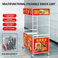 Edelstahl-Lebensmittelwagen Multifunktionale Snack-Wagen Outdoor-Straßenstände für Eiscreme