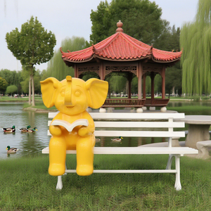 Banc sculpté d'éléphant en résine colorée personnalisée détail artistique peint à <span class=keywords><strong>la</strong></span> main siège d'art public extérieur centre commercial <span class=keywords><strong>zoo</strong></span> parc à thème - Product Image 3