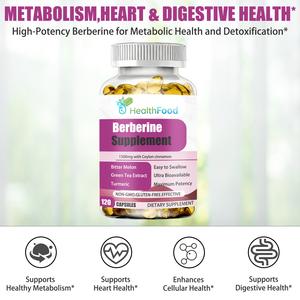 Complément de Berbérine HCl 1500mg avec Cannelle de Ceylan, Melon Amer et Extrait de Thé Vert – 60 Gélules Molles Sans Gluten pour la Gestion du Métabolisme - Product Image 3