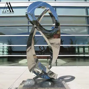 Peyzaj açık soyut Metal heykel Modern soyut Yin ve Yang paslanmaz çelik heykel tedarikçisi
