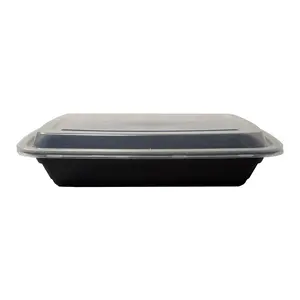 Ăn trưa hộp container bento stackable dùng một lần yqa68 re-28 lò vi sóng an toàn takeaway đen thực phẩm kẹo hộp pp nhựa kẹo khay