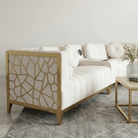 Ensemble de canapés modernes de style américain, carrés, en velours capitonné, confortables et rembourrés, meubles pour la maison, appartement, villa, salons, luxe