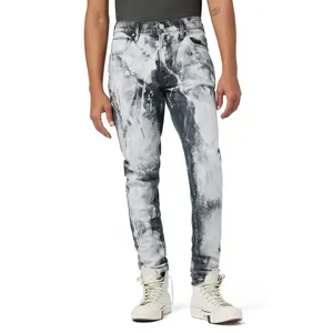 Offre spéciale de haute qualité LOGO OEM personnalisé Lavage blanchi pour hommes et un soupçon de stretch Super Skinny Denim Jeans Pantalons longs
