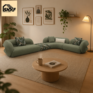 Divano Componibile a L Minimalista Italiano |   Tessuto Bouclé con Struttura in Legno Massello |   Mobili per Soggiorno d'Hotel Personalizzabili - Product Image 3