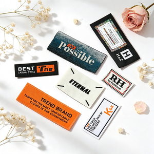 Custom Luxury Cotton Woven Garment Tags Wholesale Fabric Washing Labels Brand Mark Tags For Clothing Apparel - Product Image 4