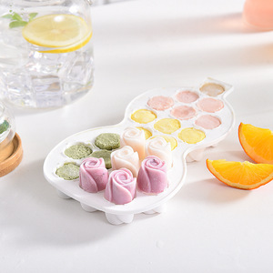 Moule à glace en silicone en forme de calebasse, 21 cavités, congélation rapide, démoulage facile, pour la fabrication de glaces maison DIY - Product Image 1
