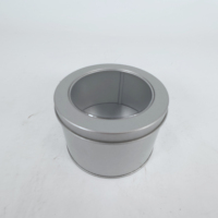Boîte en métal ronde vide, écologique et recyclable, avec fenêtre supérieure, durable, pour emballage cadeau, rangement de stylos, badges et artisanat