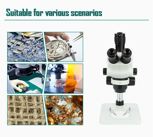 工業用7050TVW 7-50倍 ダブルアーム顕微鏡 ブームズームステレオ三眼顕微鏡 宝石細工・はんだ付け用 - Product Image 4