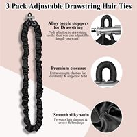 Vente en gros d'attaches à cheveux personnalisées réglables en satin de soie pour filles bandeaux à cheveux réutilisables ultra longs en satin chouchous