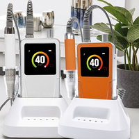 40000 tr/min perceuse à ongles orange sans brosse perceuse électrique à ongles rechargeable professionnelle forte E fichier marque privée