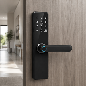 Serrure intelligente WIFI Tuya TTLock la plus vendue, <span class=keywords><strong>d</strong></span>éverrouillage par empreinte digitale, mot de passe, carte, clé, corps de serrure 5050 pour le marché turc et américain - Product Image 1