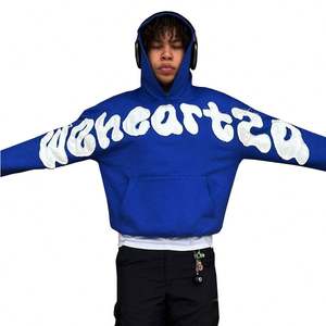 Sweat à capuche surdimensionné personnalisé pour hommes Streetwear Sweatshirt à capuche brodé Sweat à capuche de créateur Y2k - Product Image 1