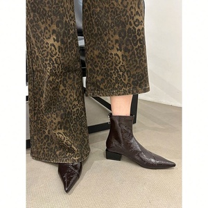 Botines Cortos de Otoño 2026, al por Mayor, con Suela Gruesa, Punta Puntiaguda y Tacón <span class=keywords><strong>Grueso</strong></span> para Mujer - Product Image 2