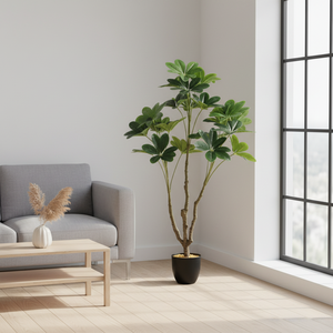 Árbol <span class=keywords><strong>de</strong></span> <span class=keywords><strong>la</strong></span> Fortuna Artificial <span class=keywords><strong>de</strong></span> Plástico <span class=keywords><strong>de</strong></span> 117 cm con 21 Hojas, Bonsái Artificial Ecológico para Uso en Interiores/Exteriores, Vida Útil <span class=keywords><strong>de</strong></span> 10 Años - Product Image 1