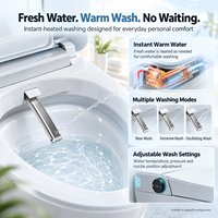 WC intelligent de luxe avec bidet intégré, fonctionnement automatique, lavage féminin, séchage à air chaud, télécommande