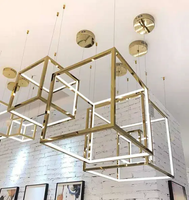 ECOJAS Personnalisable Moderne Hôtel Lobby Villa Escalier Carré Luxe Grand Projet Led Lustre