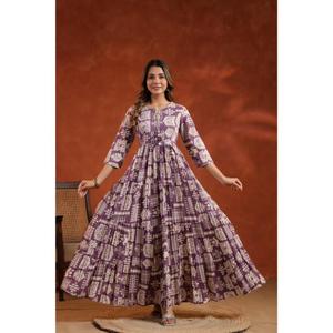 Nhà thiết kế thời trang tìm kiếm phụ nữ giản dị mùa hè thanh lịch sang trọng dài kurta thiết lập với nút trang trí cho buổi tối bên mặc - Product Image 1