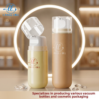 Flacon Airless Rond en Plastique PP 50ml 80ml 100ml 120ml 150ml – Contenant Cosmétique Givré pour Émulsion et Sérum Soin de la Peau