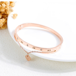 2024 alta calidad China fábrica 316L Acero inoxidable Micro circón pulseras oro rosa encanto brazalete para mujer - Product Image 6