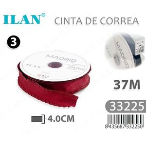 Cinta de tela Ilan de 4.0 cm x 37 m, color rojo Madrid París, para correas. - Product Image 3
