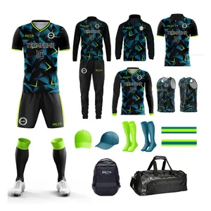 Mens Breathable Soccer Football Uniforms Football Soccer Jersey Custom Kits Jackets Tracksuits Team Uniform Soccer Uniform Set