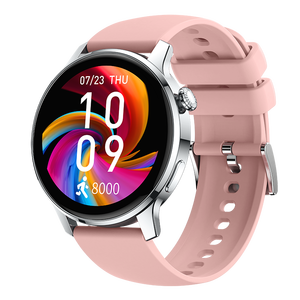 Nouveautés 2023 montre intelligente avec BT appel tactile rond fréquence cardiaque sport or bracelet dames smartwatch - Product Image 3