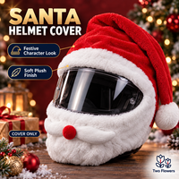 Housse de casque de moto en peluche extensible pour casque intégral, motif Père Noël, décoration de Noël amusante, cadeau pour motard