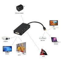 Adaptador Mini DP a VGA/Audio/HDMI/DVI 4 en 1, Mini DP a HDMI DVI VGA Audio