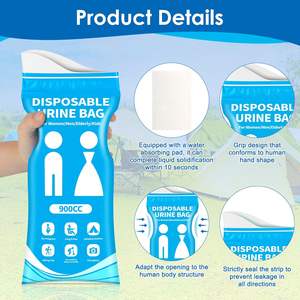 Sacchetti per Urina Usa e Getta da 900CC con Stampa Rotocalco, Confezione da 24/50, con Chiusura a Zip, Prodotti per la Casa, Campeggio, Viaggio, Toilette Portatile d'Emergenza - Product Image 3